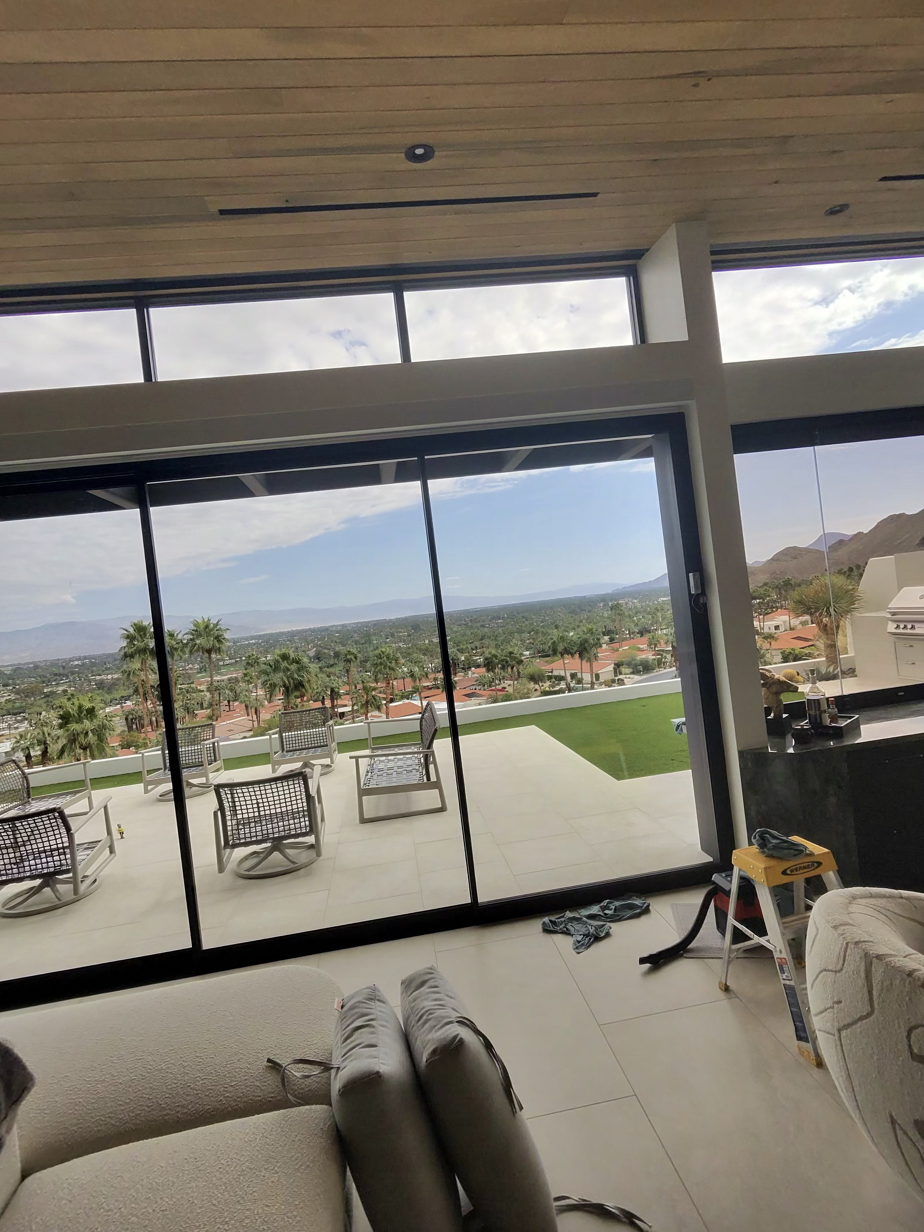 Clean windows with patio view